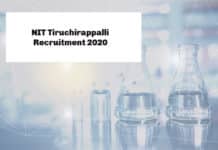 NIT Tiruchirappalli Recruitment 2020 – Chemistry Research Fellow