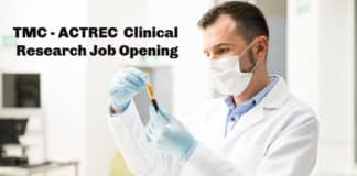 TMC - ACTREC M.Pharm Clinical Research Job Opening