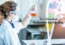 Teva Chemical Researcher Job Opening - Apply Now