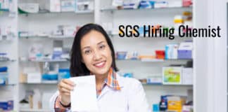 SGS Bsc Chemistry Job Opening 2020 - Chemist Post
