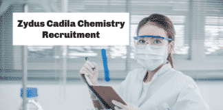 Zydus Cadila Chemistry Recruitment 2020 - Apply