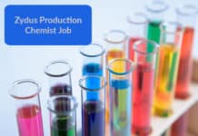 Zydus Production Chemist Job - Bsc Candidates May Apply