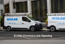 Ecolab Chemistry Regulatory Specialist Post Vacancy - Apply Now