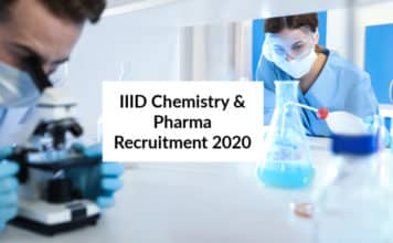 IIID Chemistry & Pharma Recruitment 2020 – Research Assistant Post IIID Chemistry & Pharma Recruitment 2020 - Research Assistant Post
