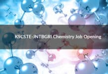 KSCSTE-JNTBGRI Chemistry Job