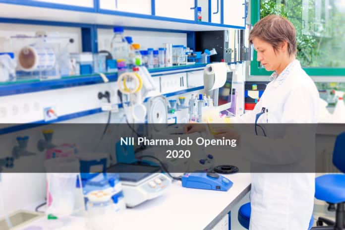 NII Pharma Recruitment 2020 – Project Assistant Post Vacancy