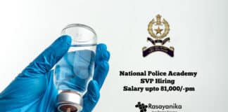 National Police Academy SVP Hiring Chemistry Laboratory Assistant 
