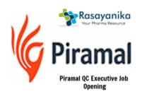 Piramal QC Executive Job Opening 2020 - Chemistry Candidates Apply Online