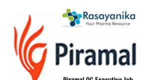 Piramal QC Executive Job Opening 2020 - Chemistry Candidates Apply Online