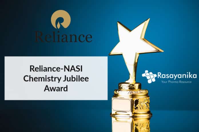 Reliance-NASI Chemistry Jubilee Award 2020 - Application Details