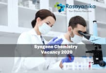 Syngene Chemistry Associate Scientist Vacancy 2020