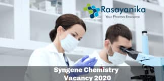 Syngene Chemistry Associate Scientist Vacancy 2020