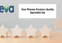 Teva Freshers Quality Specialist Job Opening - Pharma