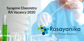 Syngene Chemistry RA Vacancy 2020 - Apply Now