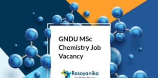 GNDU MSc Chemistry Job Vacancy - Junior Research Fellow