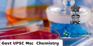 Govt UPSC Msc Organic / Inorganic Chemistry Recruitment 2020 - Apply Online