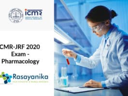 ICMR-JRF 2020 Exam - Pharmacology ICMR Junior Research Fellowship