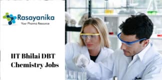 IIT Bhilai DBT Chemistry Jobs - Junior Research Fellow Post