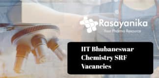 IIT Bhubaneswar Chemistry SRF Vacancies
