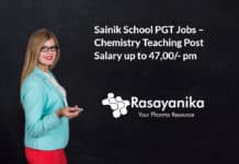 Sainik School PGT Jobs – Chemistry Teaching Post Salary up to 47,00_- pm