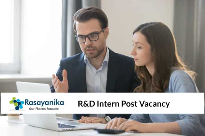 Teva Research Intern Post Vacancy - Pharma Chemistry Candidates Apply
