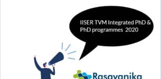 IISER TVM Integrated PhD and PhD programmes Announced 2020