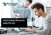 Chemistry Research Engineer Post @ Saint Gobain Research India Pvt Ltd