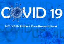 DST COVID-19 Short-Term Research Grant - Applications Invited