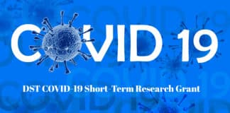 DST COVID-19 Short-Term Research Grant - Applications Invited