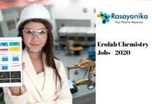 Ecolab Chemistry Recruitment 2020 - Application Engineer Job