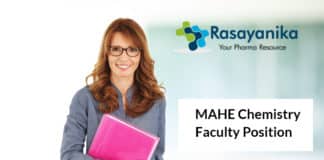 MAHE Chemistry Faculty Position – Chemistry Job Opening 2020
