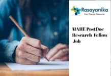 MAHE Post Doc Fellow Job Vacancy – Chemistry Jobs 2020