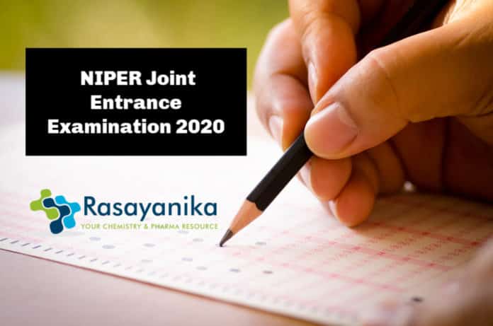 NIPER JEE 2020 – NIPER Joint Entrance Examination 2020 for MSc & PhD Candidates