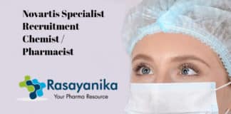 Novartis Specialist Recruitment 2020 - Chemist / Pharmacist