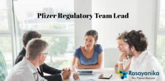 Pfizer Team Lead Regulatory Vacancy - Chemistry Pharma Apply