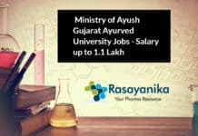 Pharma Jobs Ministry of Ayush Gujarat Ayurved University - Salary up to 1.1 Lakh