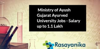 Pharma Jobs Ministry of Ayush Gujarat Ayurved University - Salary up to 1.1 Lakh
