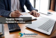 Syngene Quality Systems Executive