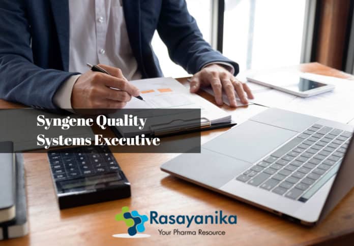 Syngene Quality Systems Executive