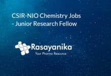 CSIR-NIO Chemistry Jobs - Junior Research Fellow