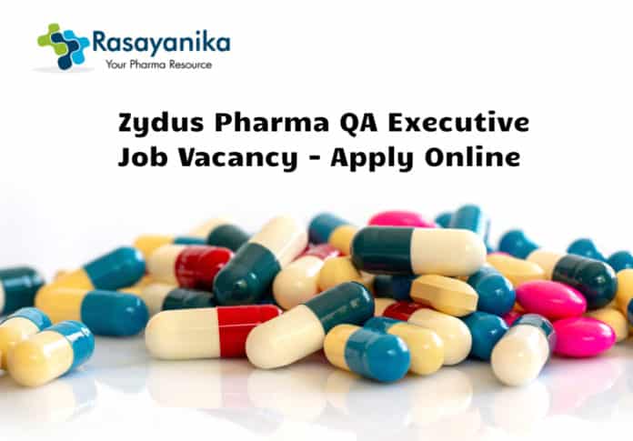 Zydus Pharma QA Executive Job Vacancy - Apply Online