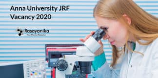 Anna University JRF Vacancy 2020 - Salary up to 44,000/- pm