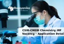 CSIR-CMERI Chemistry JRF Vacancy - Application Details