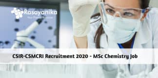 CSIR-CSMCRI Recruitment 2020 - MSc Chemistry Job