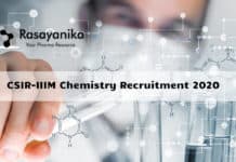 CSIR-IIIM Chemistry Recruitment 2020 - Application Details