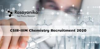 CSIR-IIIM Chemistry Recruitment 2020 - Application Details