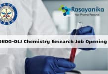 DRDO-DLJ Chemistry Research Job Opening - Salary up to 54,000/- pm