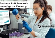 Freshers PhD Research Investigator Vacancy @ Syngene