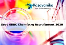 Govt GBRC Chemistry Recruitment 2020 - Application Details