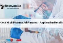 Govt NIAB Pharma Job Vacancy - Application Details